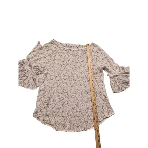 VTG Adore M Top Sheer Roses Floral Ruffle Romantic Grunge 90's Y2K - Picture 6 of 6